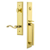 Carré One-Piece Handleset with D Grip and Portofino Lever in Lifetime Brass