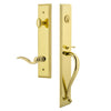 Carré One-Piece Handleset with S Grip and Bellagio Lever in Lifetime Brass