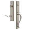 Carré One-Piece Handleset with S Grip and Bellagio Lever in Satin Nickel