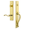 Carré One-Piece Handleset with S Grip and Portofino Lever in Lifetime Brass