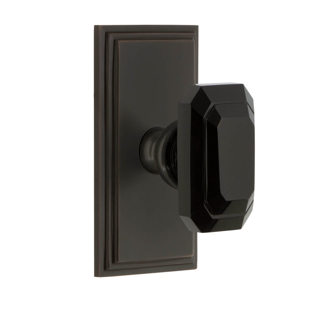 Carré Short Plate with Baguette Black Crystal Knob in Timeless Bronze