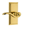 Carré Short Plate with Bellagio Lever in Polished Brass