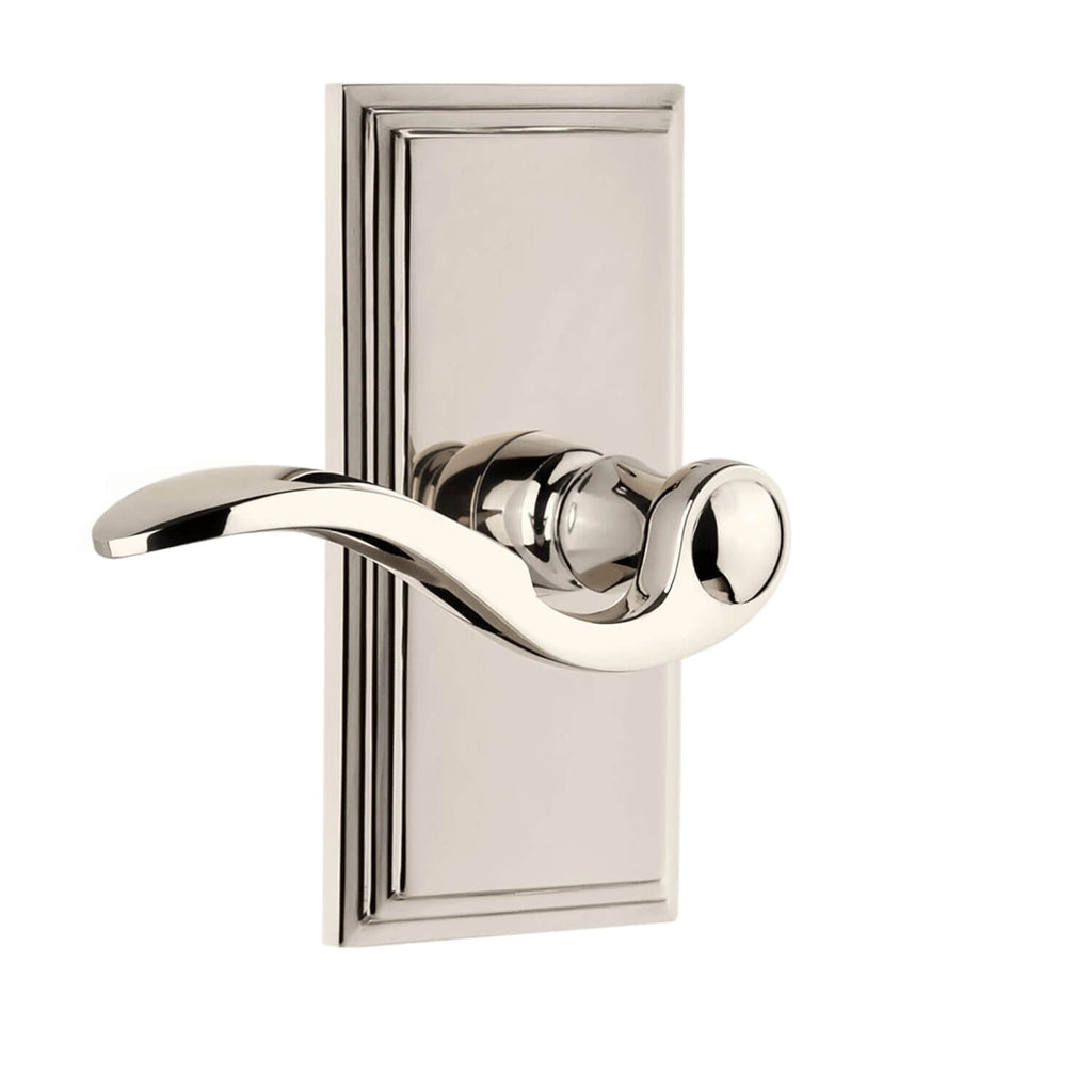 Carré Short Plate with Bellagio Lever in Polished Nickel