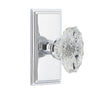 Carré Short Plate with Biarritz Crystal Knob in Bright Chrome