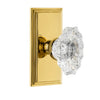 Carré Short Plate with Biarritz Crystal Knob in Polished Brass
