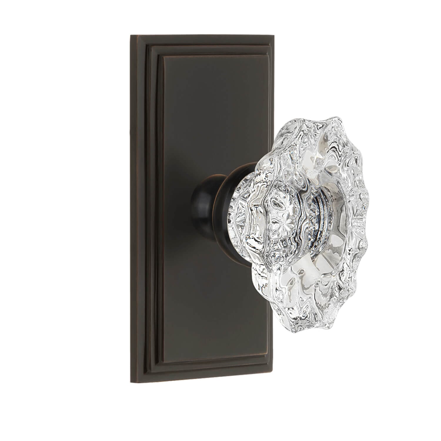 Carré Short Plate with Biarritz Crystal Knob in Timeless Bronze