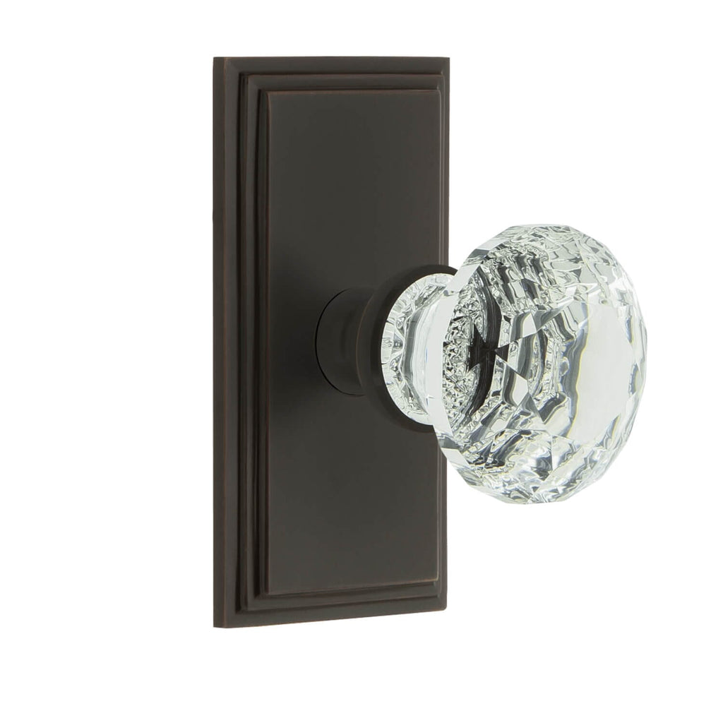 Carré Short Plate with Brilliant Crystal Knob in Timeless Bronze