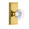 Carré Short Plate with Bordeaux Crystal Knob in Lifetime Brass
