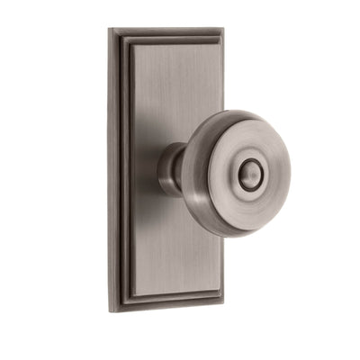 Carré Short Plate with Bouton Knob in Antique Pewter