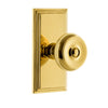 Carré Short Plate with Bouton Knob in Polished Brass