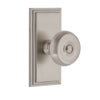 Carré Short Plate with Bouton Knob in Satin Nickel