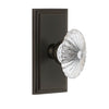 Carré Short Plate with Burgundy Crystal Knob in Timeless Bronze