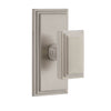 Carré Short Plate with Carré Knob in Satin Nickel