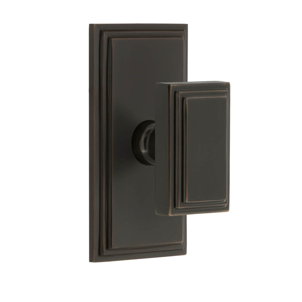 Carré Short Plate with Carré Knob in Timeless Bronze
