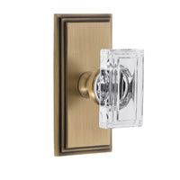 Carré Short Plate with Carré Crystal Knob in Vintage Brass