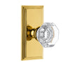 Carré Short Plate with Chambord Crystal Knob in Polished Brass