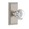 Carré Short Plate with Chambord Crystal Knob in Satin Nickel