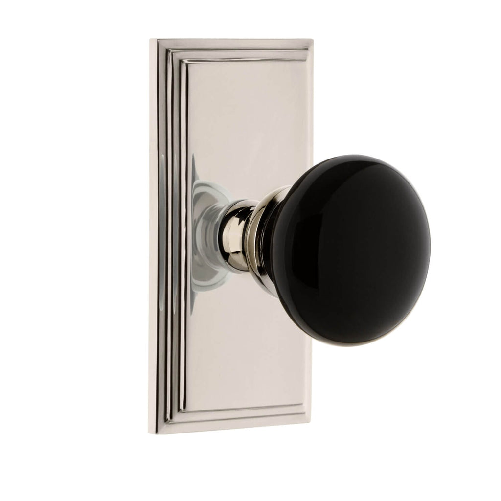 Carré Short Plate with Coventry Knob in Polished Nickel