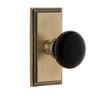Carré Short Plate with Coventry Knob in Vintage Brass