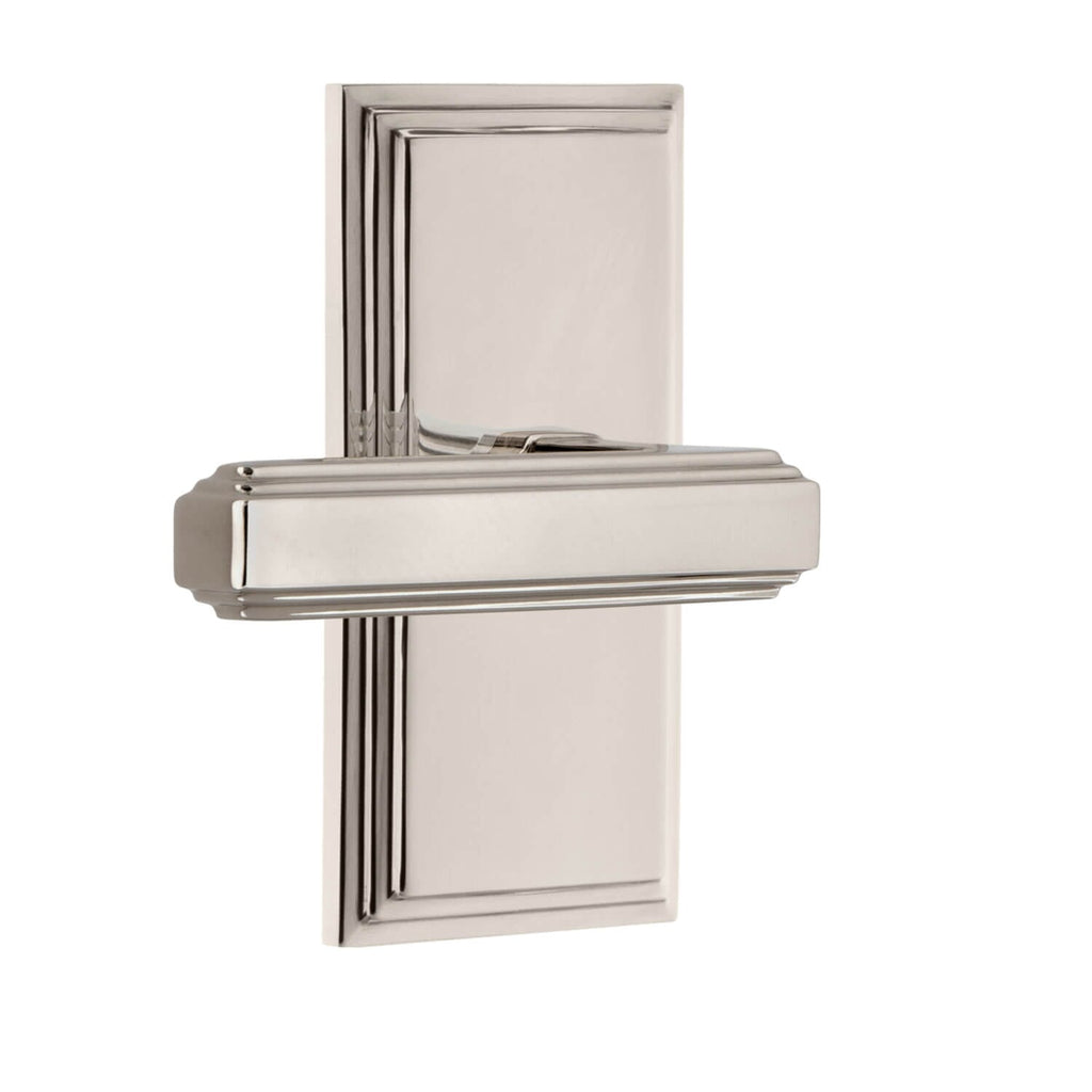 Carré Short Plate with Carré Lever in Polished Nickel