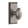 Carré Short Plate with Eden Prairie Knob in Antique Pewter