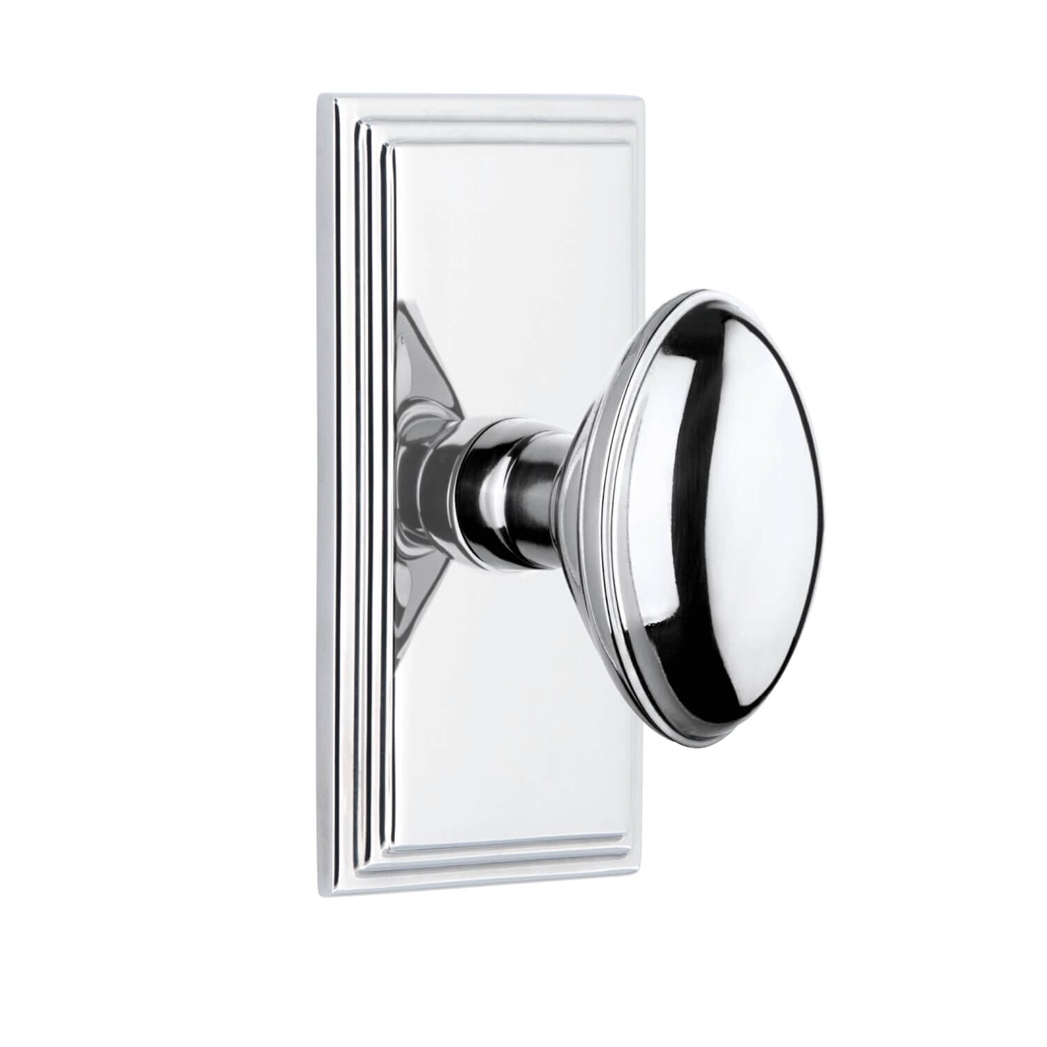 Carré Short Plate with Eden Prairie Knob in Satin Nickel