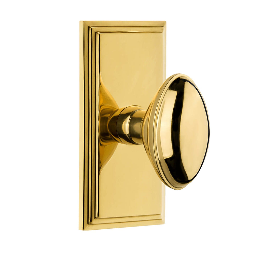 Carré Short Plate with Eden Prairie Knob in Polished Brass