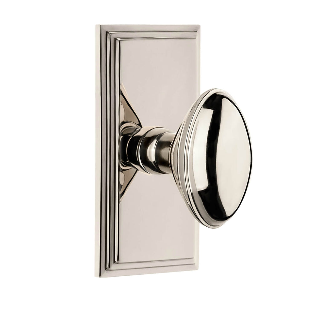 Carré Short Plate with Eden Prairie Knob in Polished Nickel