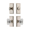 Carre Short Plate Entry Set with Baguette Clear Crystal Knob in Polished Nickel