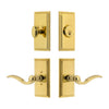 Carre Short Plate Entry Set with Bellagio Lever in Lifetime Brass