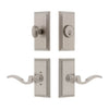 Carre Short Plate Entry Set with Bellagio Lever in Satin Nickel