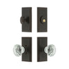 Carre Short Plate Entry Set with Brilliant Crystal Knob in Timeless Bronze