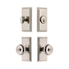Carre Short Plate Entry Set with Bouton Knob in Polished Nickel