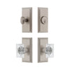 Carre Short Plate Entry Set with Carre Crystal Knob in Satin Nickel