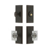 Carre Short Plate Entry Set with Carre Crystal Knob in Timeless Bronze