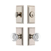 Carre Short Plate Entry Set with Chambord Crystal Knob in Polished Nickel