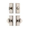 Carre Short Plate Entry Set with Circulaire Knob in Polished Nickel