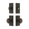 Carre Short Plate Entry Set with Circulaire Knob in Timeless Bronze