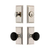 Carre Short Plate Entry Set with Coventry Knob in Polished Nickel