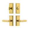 Carre Short Plate Entry Set with Carre Lever in Lifetime Brass