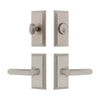 Carre Short Plate Entry Set with Carre Lever in Satin Nickel