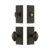 Carre Short Plate Entry Set with Eden Prairie Knob in Timeless Bronze