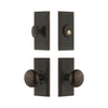 Carre Short Plate Entry Set with Fifth Avenue Knob in Timeless Bronze