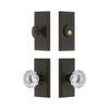 Carre Short Plate Entry Set with Fontainebleau Crystal Knob in Timeless Bronze