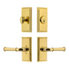 Carre Short Plate Entry Set with Georgetown Lever in Lifetime Brass