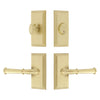 Carre Short Plate Entry Set with Georgetown Lever in Satin Brass