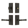 Carre Short Plate Entry Set with Georgetown Lever in Timeless Bronze