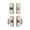 Carre Short Plate Entry Set with Grande Victorian Knob in Polished Nickel