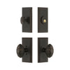 Carre Short Plate Entry Set with Grande Victorian Knob in Timeless Bronze