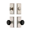 Carre Short Plate Entry Set with Lyon Knob in Polished Nickel